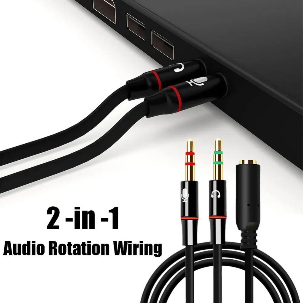 Wired Earphone Mic - 3.5mm Headphone Microphone Audio Splitter Female