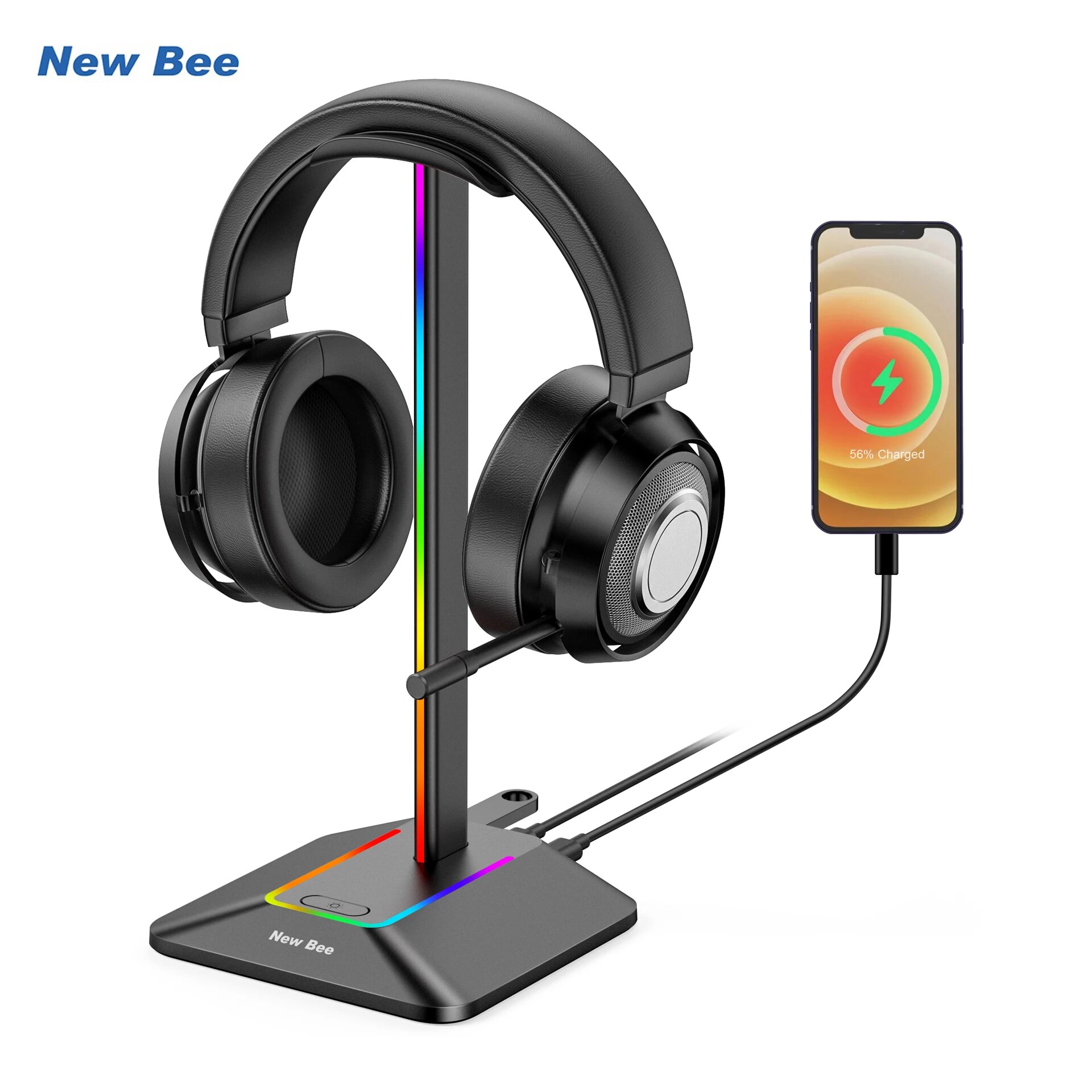 Gaming Headset Rgb - New Bee Z8 RGB Headphones Stand