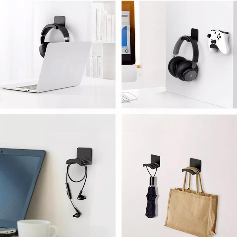 4Pcs Black Adhesive Headphone  - Headphone Stand Desk recension och pris