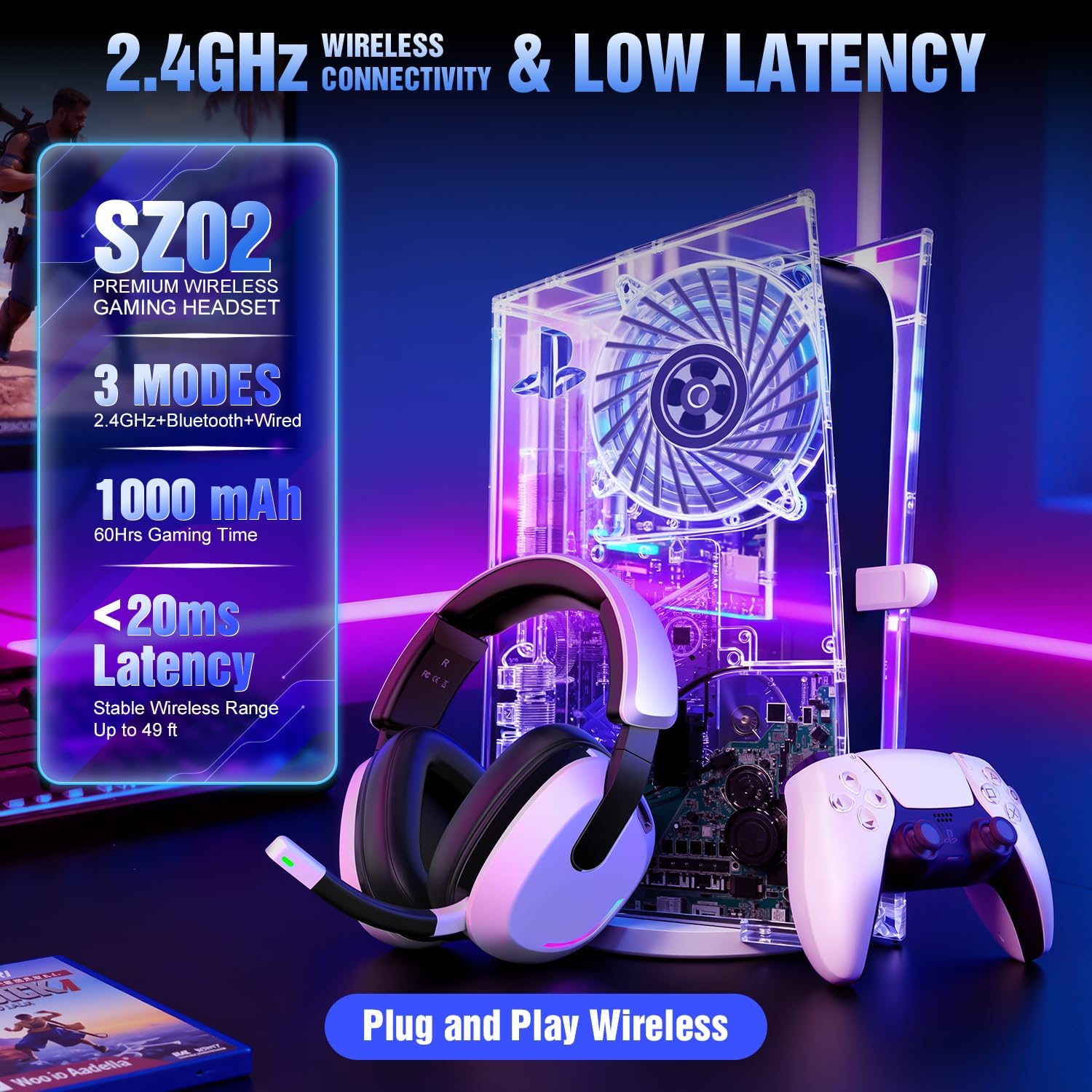 Wireless Gaming Headset for PS - Gaming Headset Rgb recension och pris