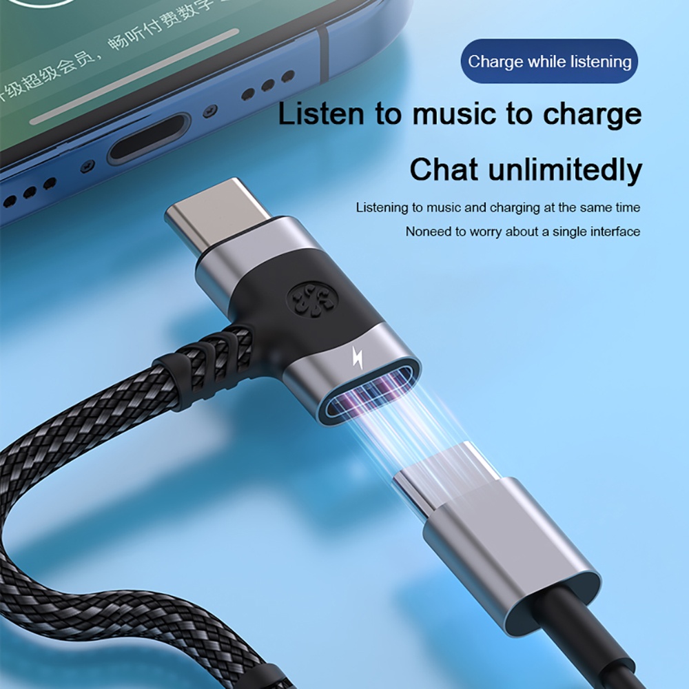 2 In 1 USB C To 3.5mm AUX Audi - Earphone Splitter Jack recension och pris
