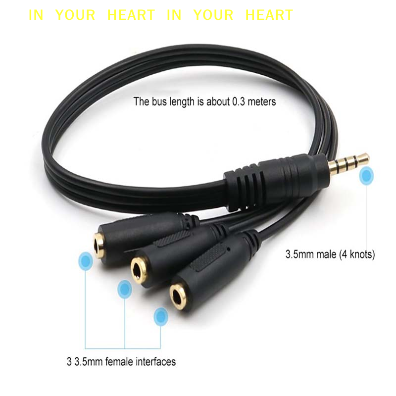 【X】3.5mm 3 Way Port Aux Multi  - Earphone Splitter Jack recension och pris