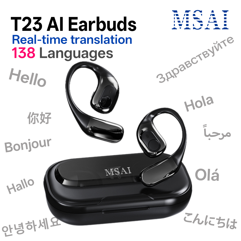 MSAI T23 AI Translator Earbuds - Earbuds Charging Case recension och pris