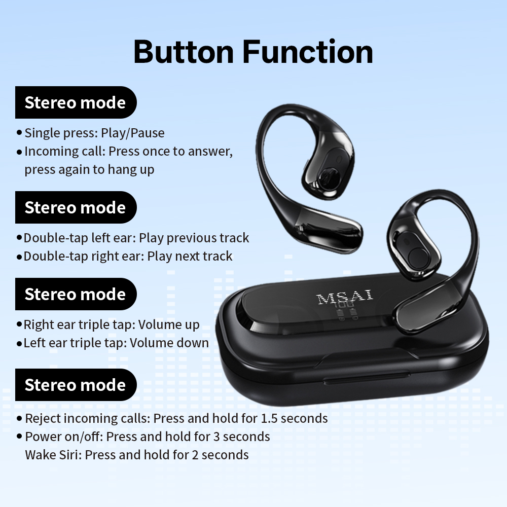 MSAI T23 AI Translator Earbuds - Earbuds Charging Case recension och pris