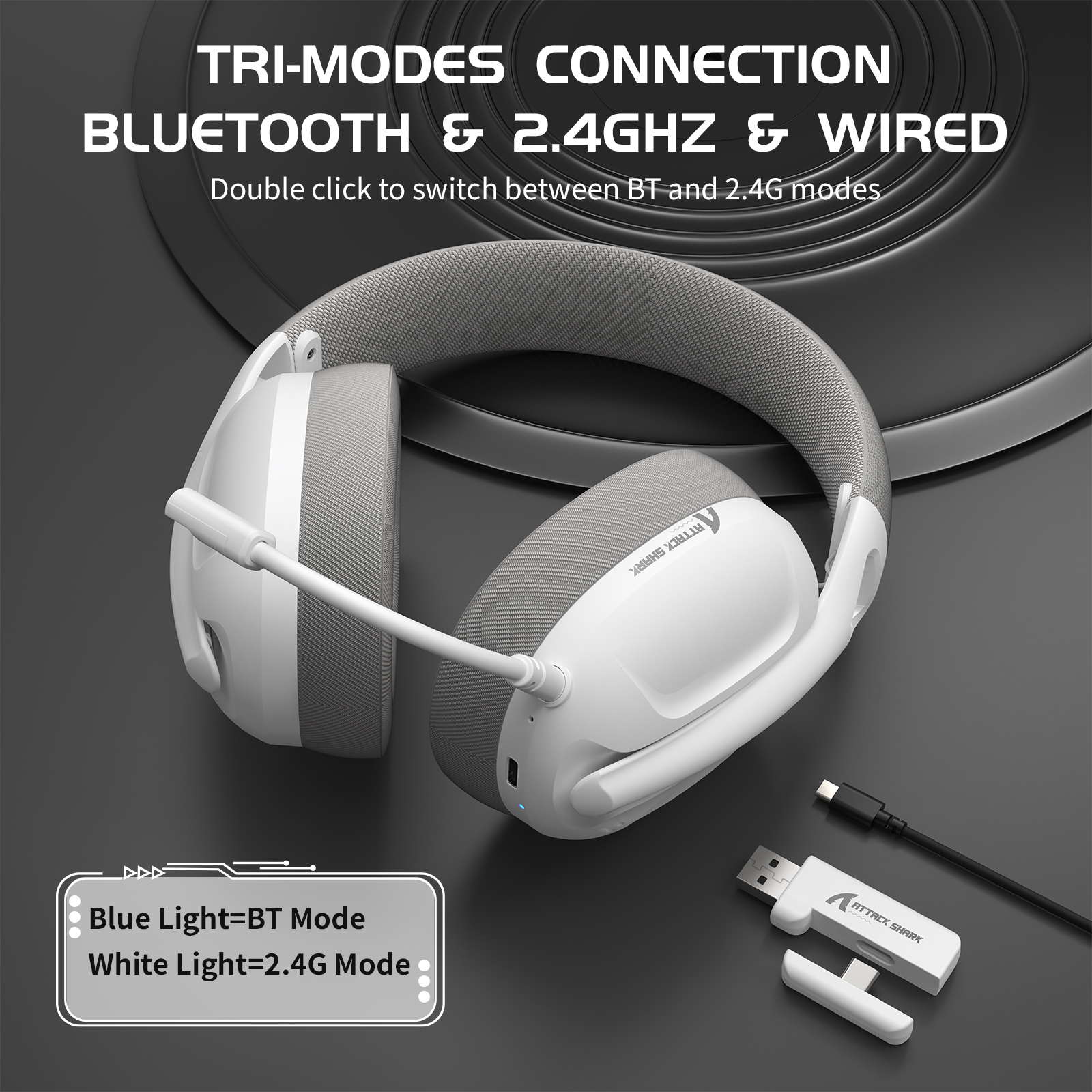ATTACK SHARK L80 Ultra-Light T - Gaming Headset Rgb recension och pris