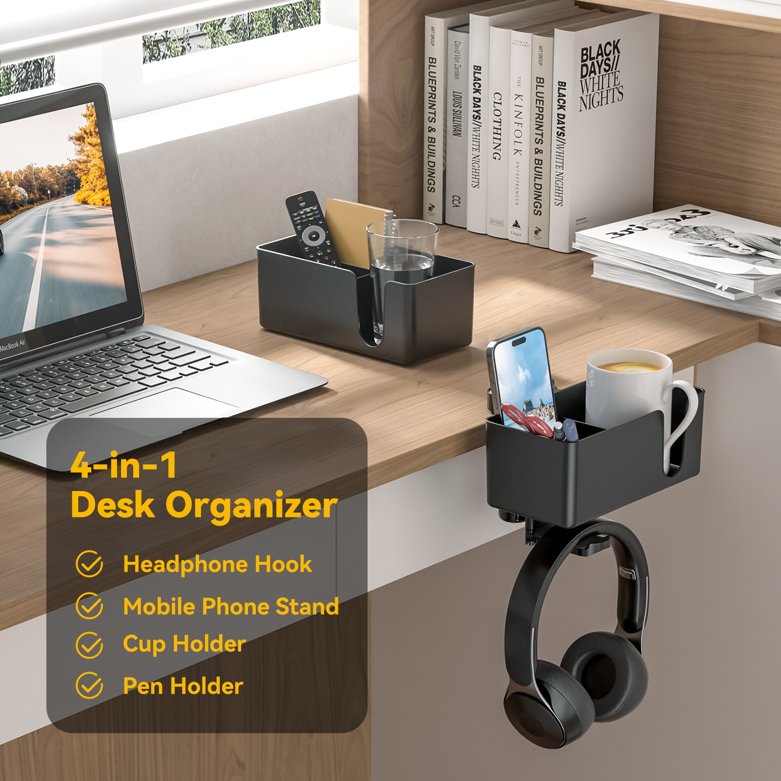 4 in 1 Desk Headphone Hanger C - Headphone Stand Desk recension och pris