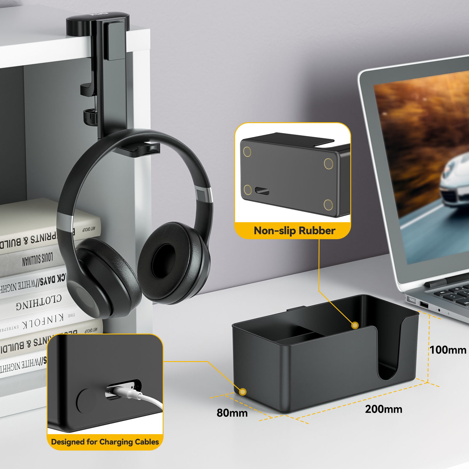 4 in 1 Desk Headphone Hanger C - Headphone Stand Desk recension och pris