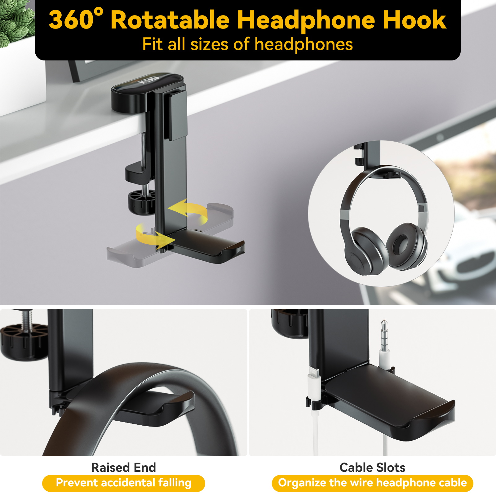4 in 1 Desk Headphone Hanger C - Headphone Stand Desk recension och pris