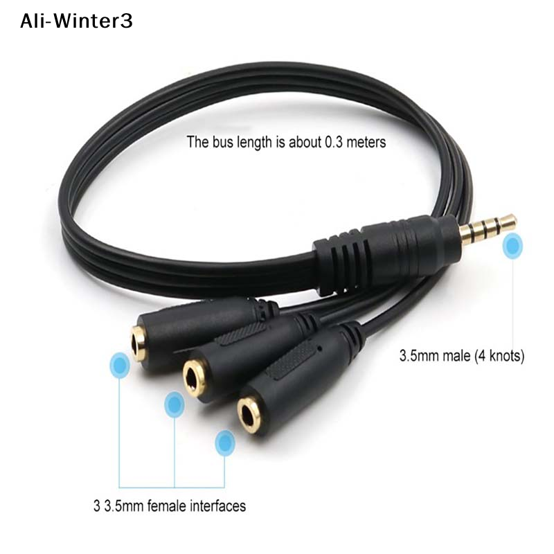 【R】3.5mm 3 Way Port Aux Multi  - Earphone Splitter Jack recension och pris