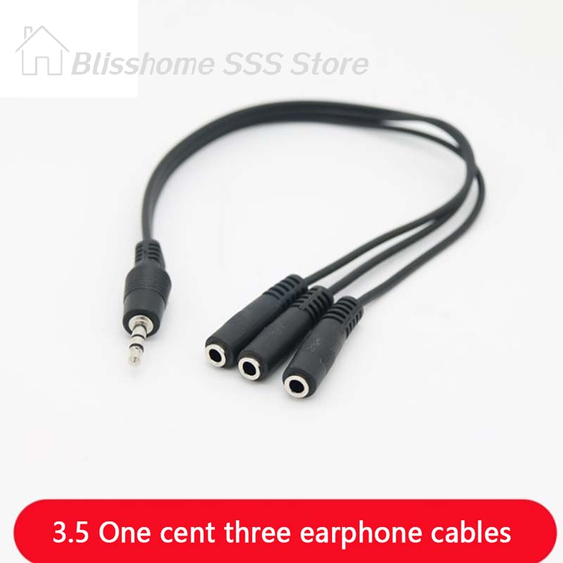 【S】3.5mm 3 Way Port Aux Multi  - Earphone Splitter Jack recension och pris