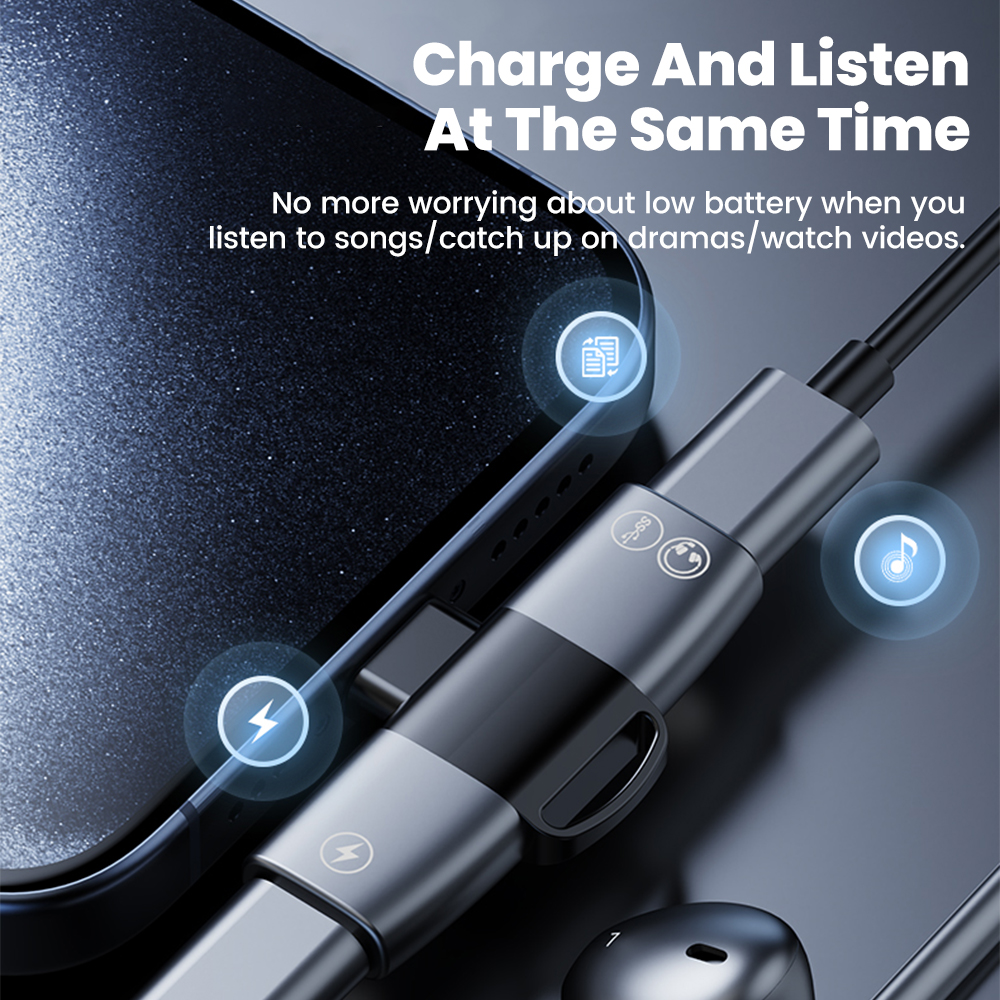 2 in 1 Type C Audio Adapter US - Earphone Splitter Jack recension och pris