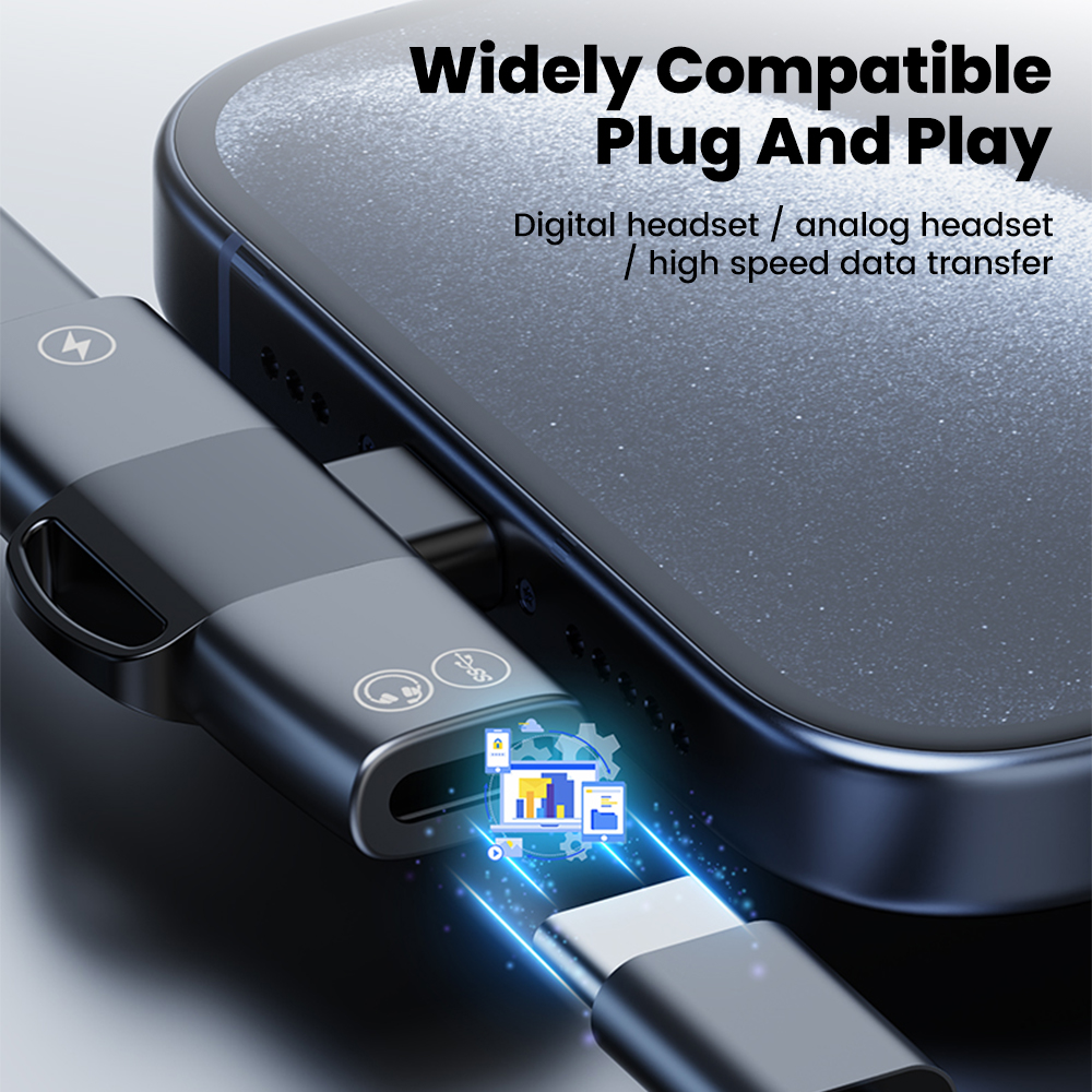 2 in 1 Type C Audio Adapter US - Earphone Splitter Jack recension och pris